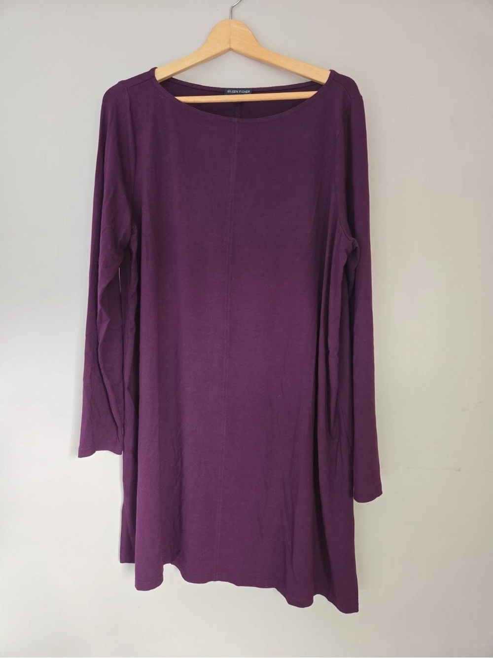 Eileen Fisher Plum Long Sleeve Shift Dress